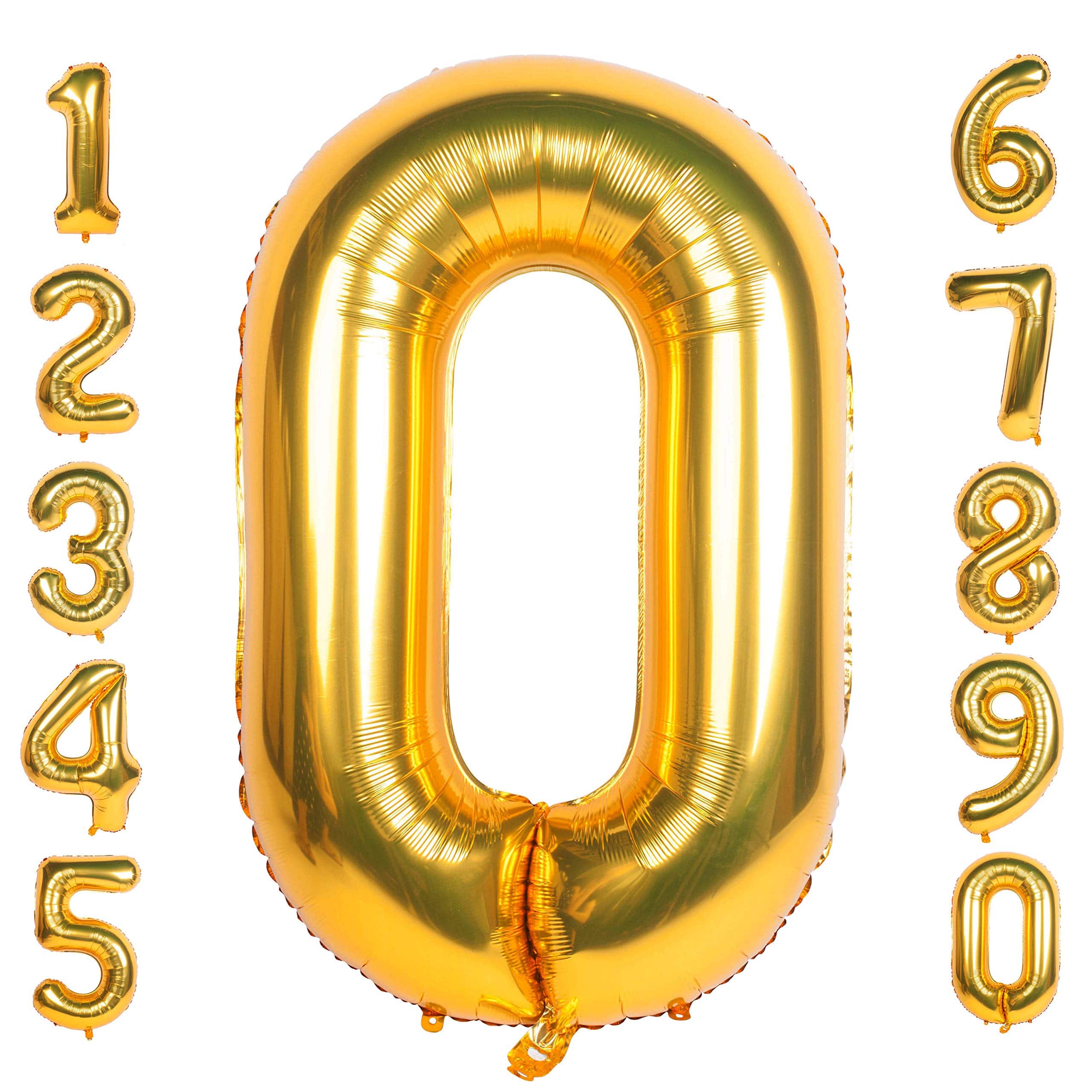 Number 0 Gold Foil Balloon 40 Inch Carlys