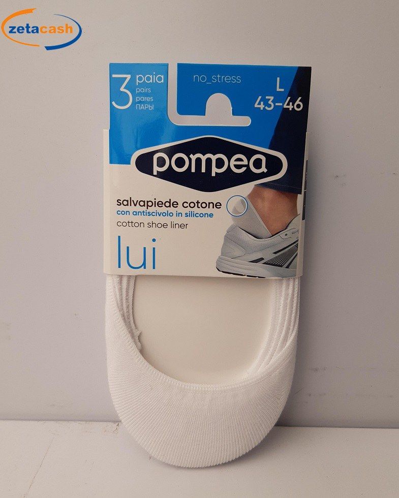 POMPEA WHITE COTTON FOOT LINER 43 46 3 PIECES Carlys