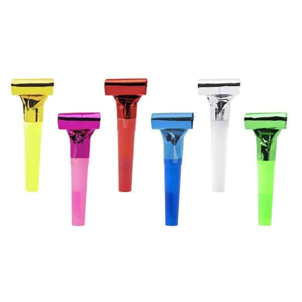 6 party horns - colorful