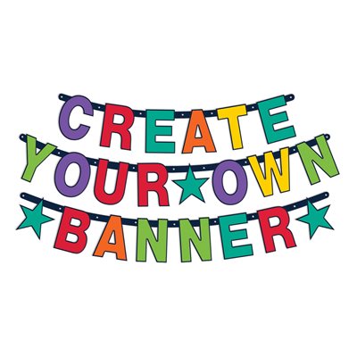Customizable multi-colored joined letter banner