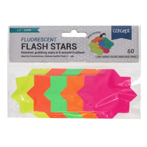 Concept Flash Stars 2.5 Inch Pack of 60