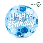 18" BIRTHDAY BLUE SPARKLE DOTS FOIL