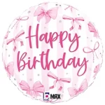 Pretty Pink Bow Birthday 18" Foil Balloon
