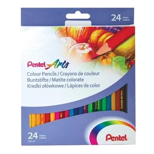 Pentel Arts Colouring Pencils Assorted Colours (Pack 24)