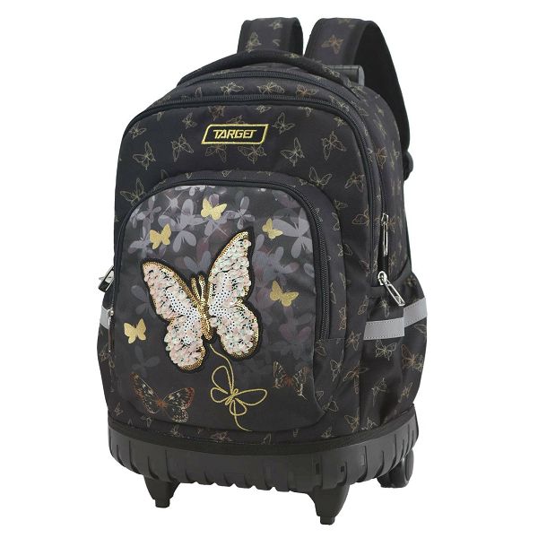 Target Gold Butterfly backpack with wheels, telescopic handle 28111